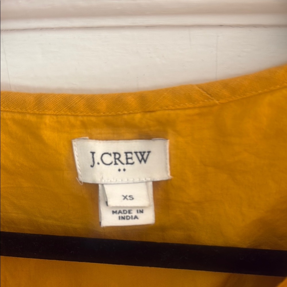 J. Crew Mustard Yellow Embroidered Top - Picture 2 of 5